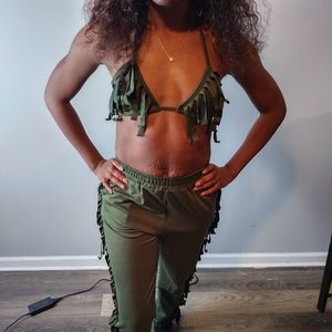 Army-Green 2piece Tassel set